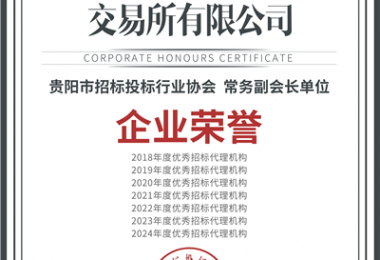 喜報！“七連冠”！貴州陽光產(chǎn)權(quán)交易所再獲“優(yōu)秀招標代理機構(gòu)”殊榮